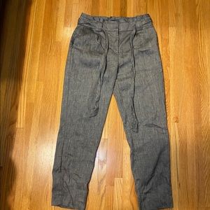 Express Grey Paper-bag Pants